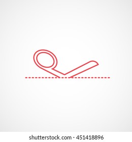 Scissors Red Line Icon On White Background