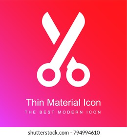 Scissors red and pink gradient material white icon minimal design