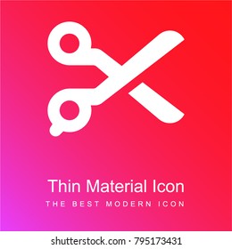 Scissors red and pink gradient material white icon minimal design