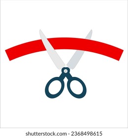 scissors and red tape art drawn