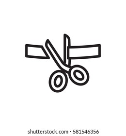scissors and ribbon icon.