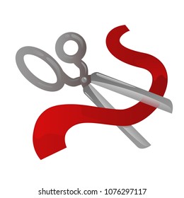 scissors and ribbon vector illustration