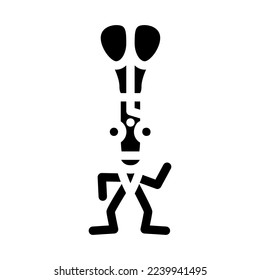 tijera el vector de icono de glifo de carácter escolar. tijeras de signo de carácter escolar. ilustración de símbolo aislado