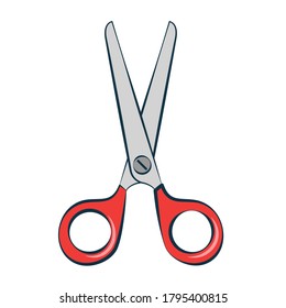 Scissors. School supplies isolated. Back to school theme. Flat vector illustration.