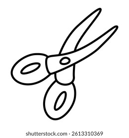 Scissors of School Supplies Outline Icons Sets