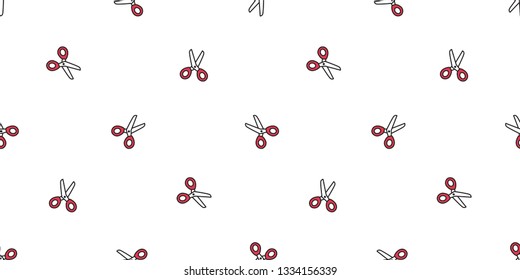 Scissors seamless pattern vector haircut scarf isolated salon barber shop repeat wallpaper tile background illustration gift wrapping paper