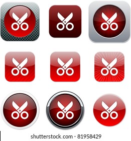 Scissors Set of apps icons. Vector illustration.