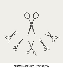 scissors set, barber tools 