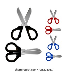 Scissors set color icons, Object on a white background, Vector illustration