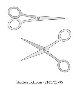 Scissors. Set. EPS pattern. Grey objects