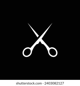 Scissors set. Flat icon style. Collection scissors black on white background. - stock vector.	