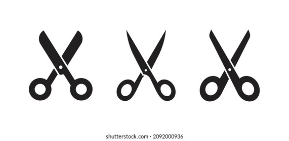 Schere setzt Symbol. Hochwertige Symbole, geeignet für Grafiken für Büro- und Geschäftszwecke, Internet, Webdesign, Apps, Printmedien usw. EPS10 Vektorsymbol