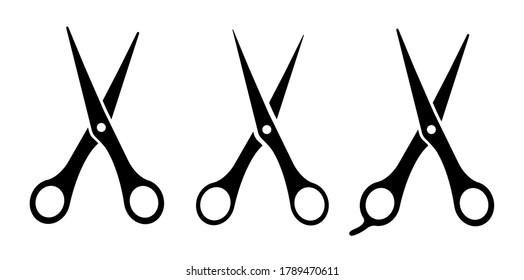 Scissors set icon on white background