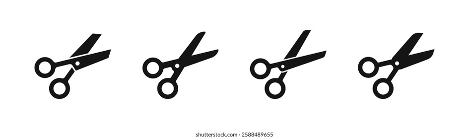 Scissors set. Scissors icons. Scissors vector icons. Cutting scissors silhouettes