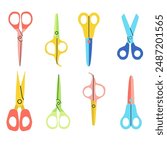 Scissors set isolated on white background Vector illustration EPS 10