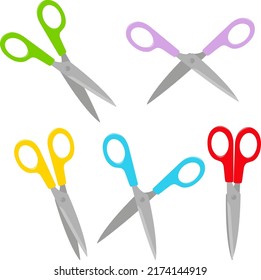 Scissors set on white background. Vector illustration