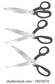 Scissors set on white background. Vector illustration.