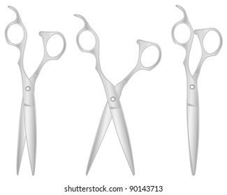 Scissors set on white background. Vector illustration.