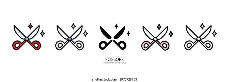 SCISSORS SET VECTOR TYPE ICON