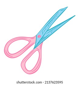  Scissors sewing element. Vector illustration on the theme of sewing.