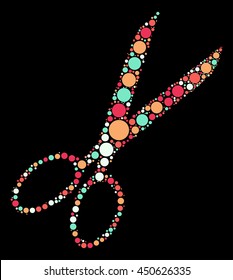 scissors shape vector design by color point
