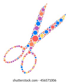 scissors shape vector design by color point