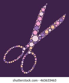 scissors shape vector design by color point