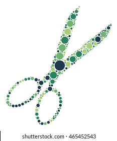 scissors shape vector design by color point