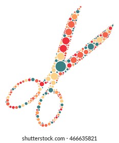 scissors shape vector design by color point