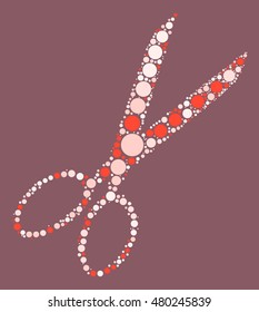 scissors shape vector design by color point
