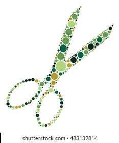 scissors shape vector design by color point