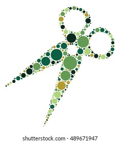 scissors shape vector design by color point
