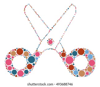 scissors shape vector design by color point
