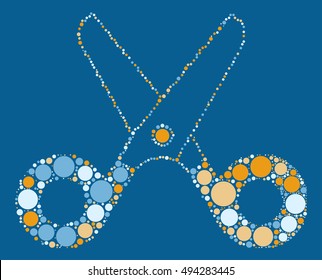 scissors shape vector design by color point
