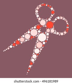scissors shape vector design by color point
