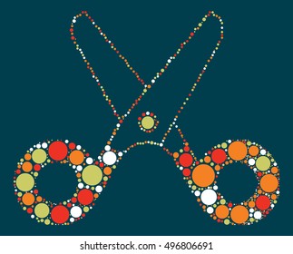 scissors shape vector design by color point
