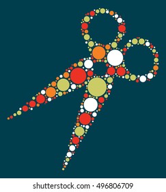 scissors shape vector design by color point
