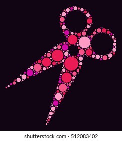 scissors shape vector design by color point

