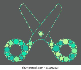 scissors shape vector design by color point
