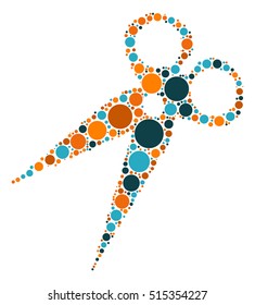 scissors shape vector design by color point

