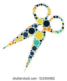 scissors shape vector design by color point
