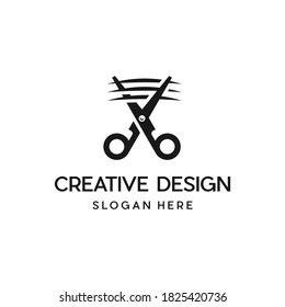 scissors sharp equipment objective silhouette business logo