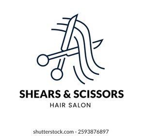 Scissors  shears line Icon Set . Salon Item . Vector Illustration