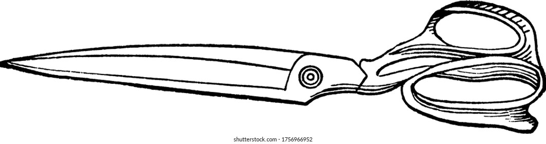 Tijeras o cizallas, que se utilizan generalmente para cortar ropa y papeles, dibujar líneas vintage o grava ilustraciones.