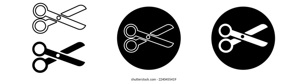 Scissors, shears vector illustration. Paper or hair cut icon. Steel cutter business sing.