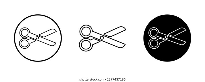 Scissors, shears vector illustration. Paper or hair cut icon. Steel cutter business sing.