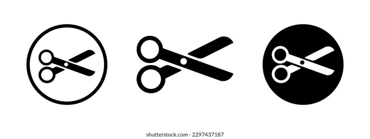 Scissors, shears vector illustration. Paper or hair cut icon. Steel cutter business sing.