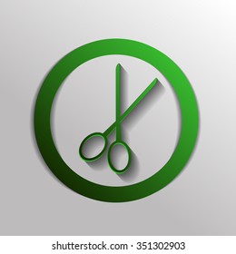 scissors sign. barbershop. symbol of hair and beauty salon