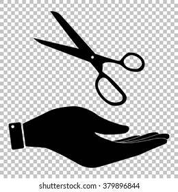 Scissors sign. Flat style icon vector illustration.