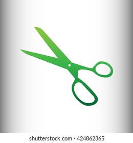 Scissors sign. Green gradient icon